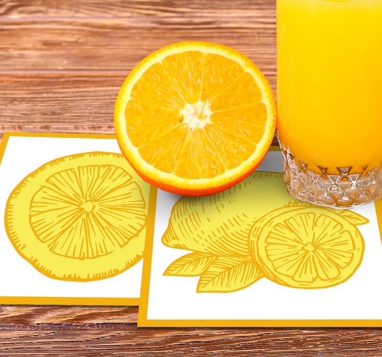 Dessous de verre illustrations de fruits citrus - TenStickers