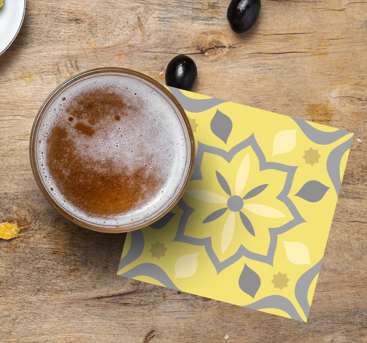 Dessous de verre mariage design floral - TenStickers