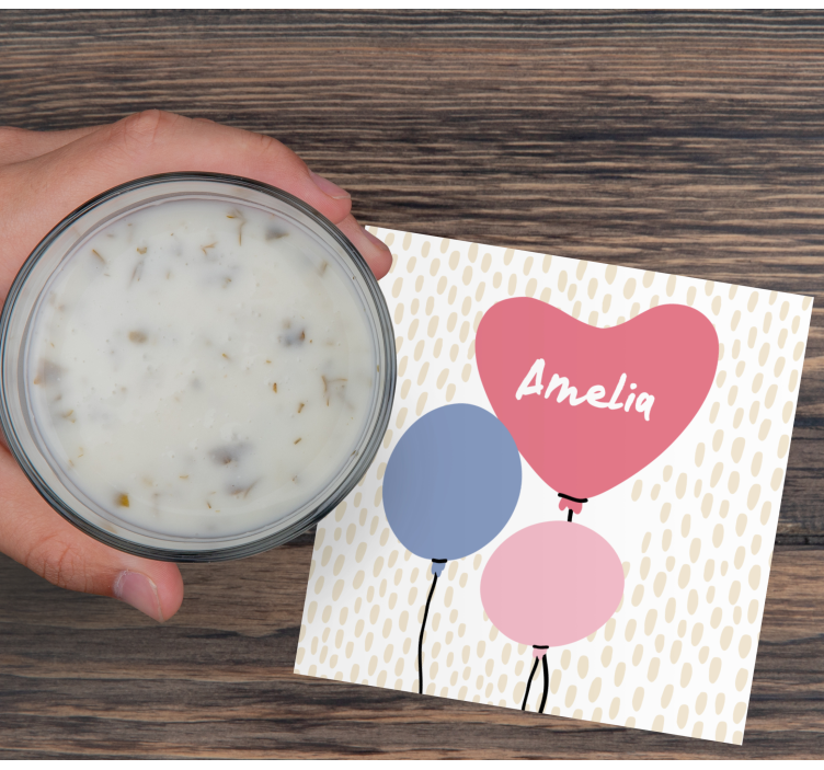 Dessous de verre mariage trio de ballons en cœur - TenStickers