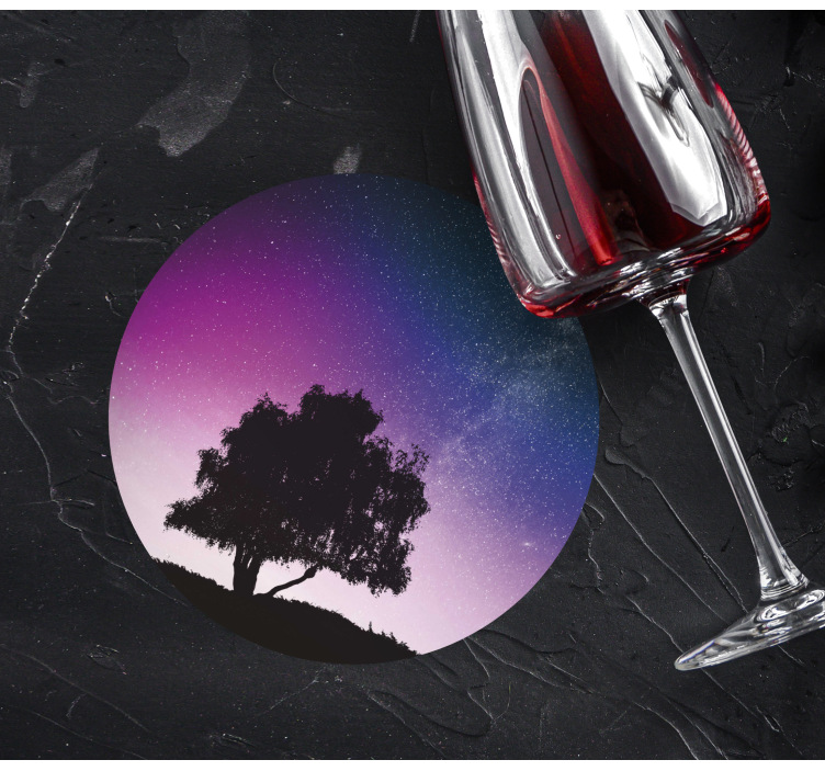 Dessous de verre moderne arbre de nuit Étoilée - TenStickers