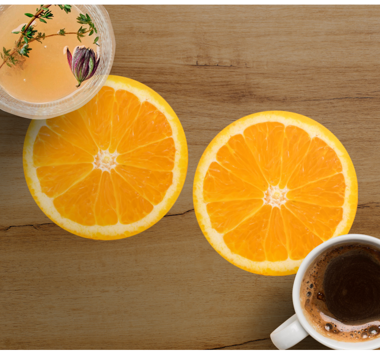 Dessous de verre moderne arrangement de tranches d'agrumes - TenStickers