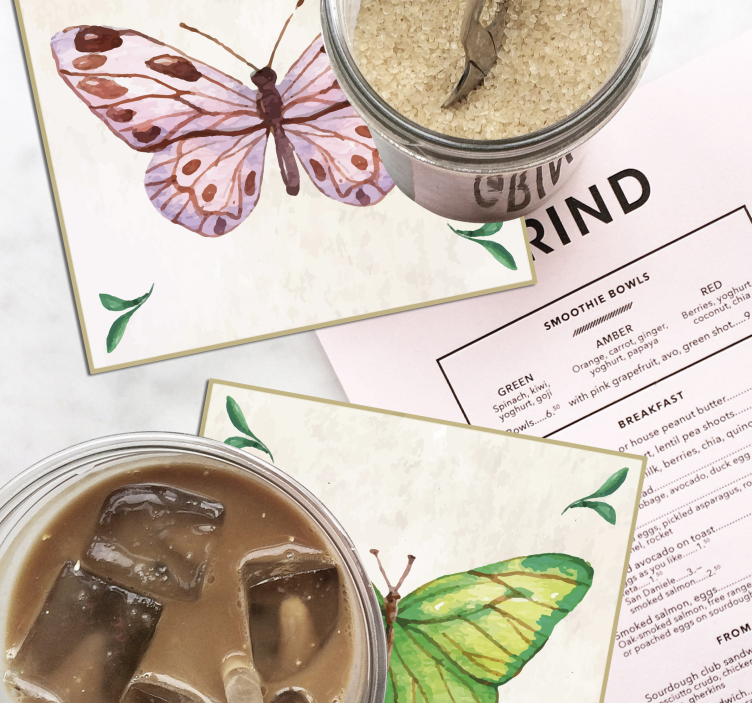 Dessous de verre moderne art de papillon vibrant - TenStickers