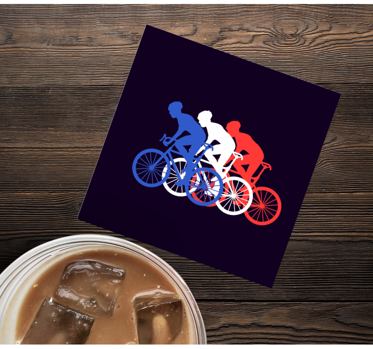 Dessous de verre moderne cyclistes en mouvement - TenStickers