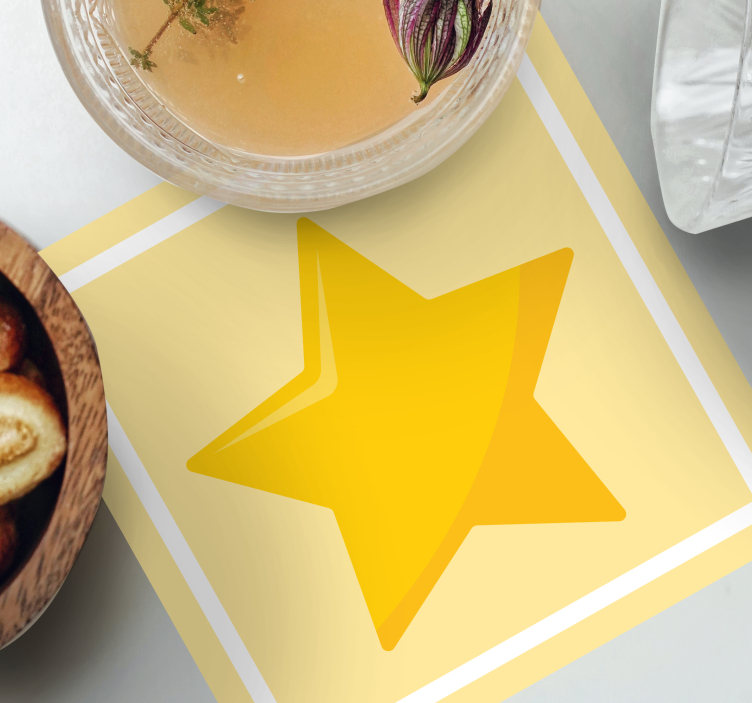 Dessous de verre moderne en forme d'étoile jaune bold - TenStickers