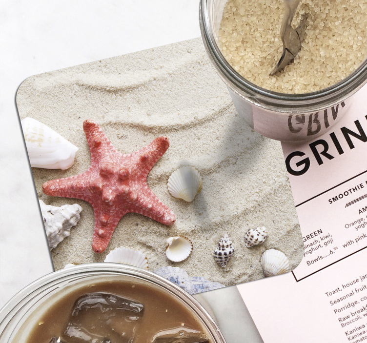 Dessous de verre moderne Étoile de mer et coquillage - TenStickers