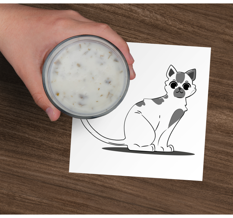 Dessous de verre moderne figurine de chat mignonne - TenStickers