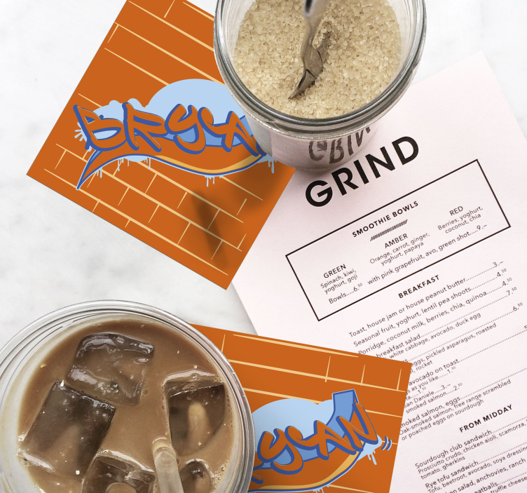 Dessous de verre moderne fond de graffiti urbain - TenStickers