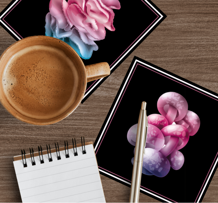 Dessous de verre moderne formes florales douces - TenStickers