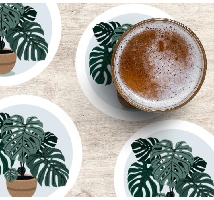 Dessous de verre moderne illustration de plante monstera - TenStickers