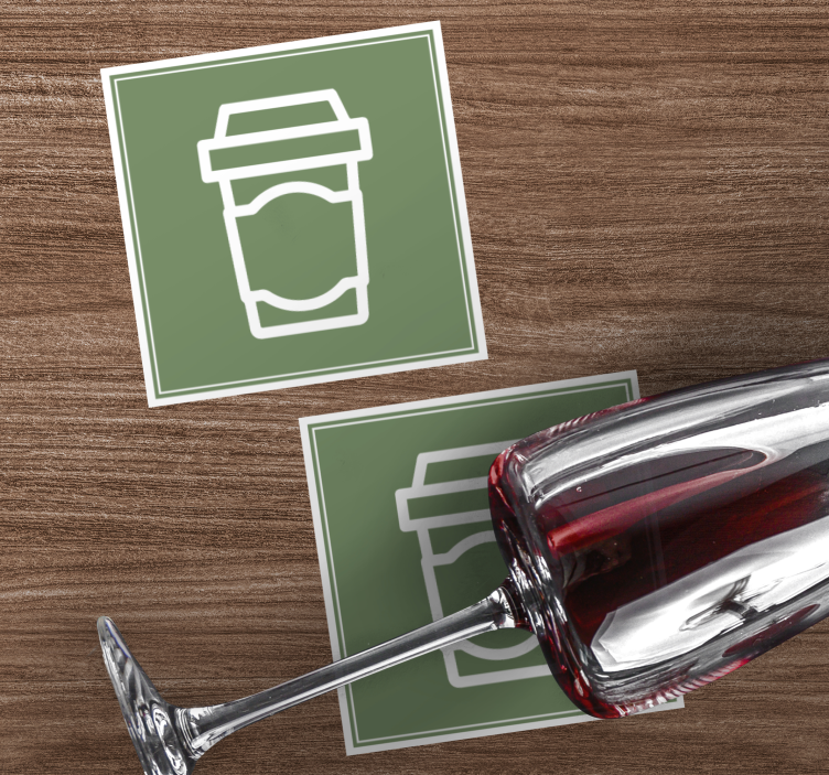 Dessous de verre moderne illustration tasse à café - TenStickers