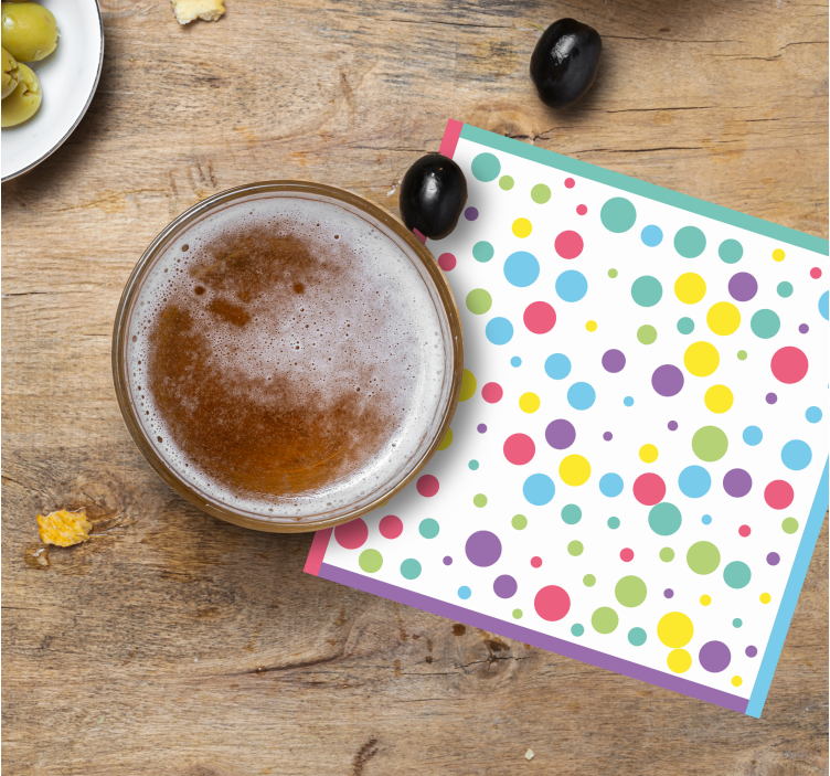 Dessous de verre moderne motif à pois colorés - TenStickers