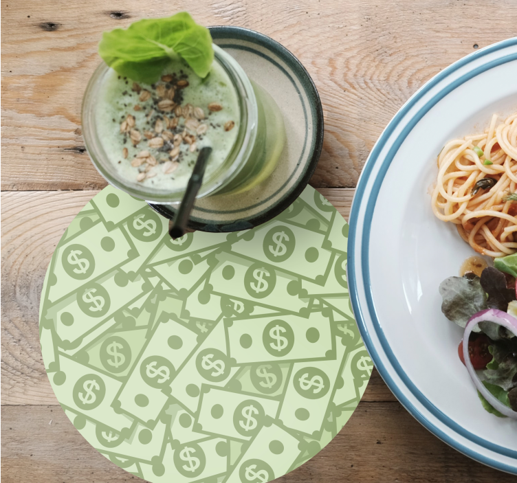 Dessous de verre moderne motif billets - TenStickers