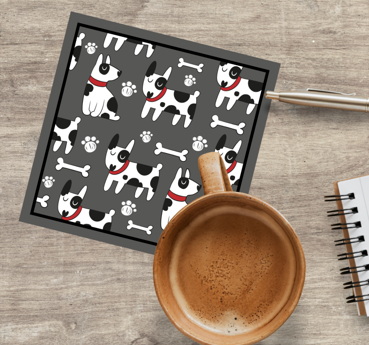 Dessous de verre moderne motif de chien ludique - TenStickers