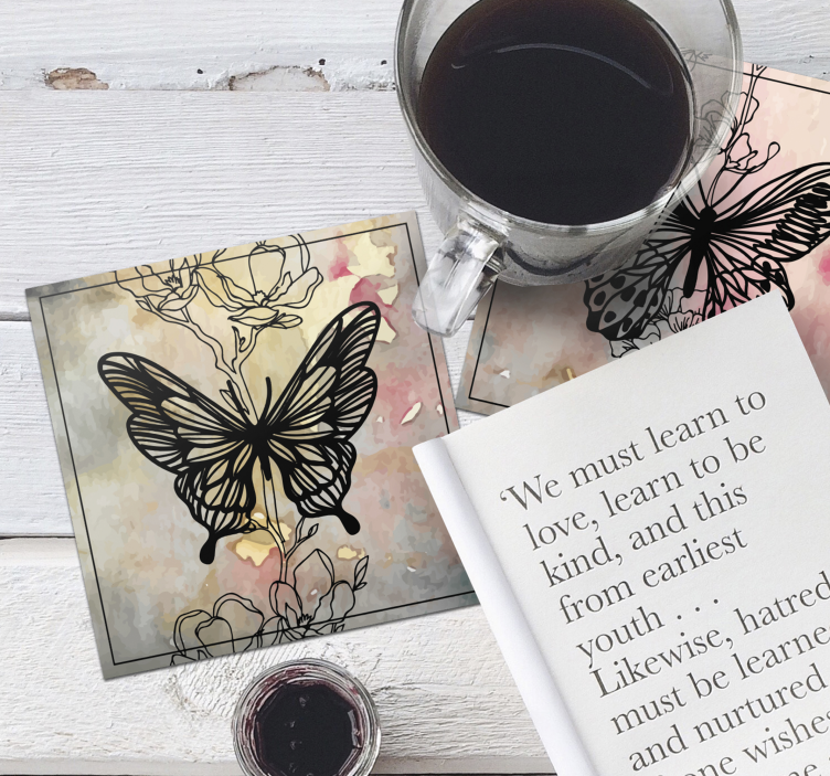 Dessous de verre moderne motif de papillon élégant - TenStickers
