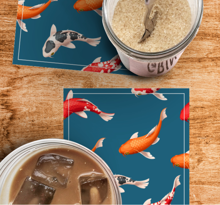 Dessous de verre moderne motif de poissons koi colorés - TenStickers