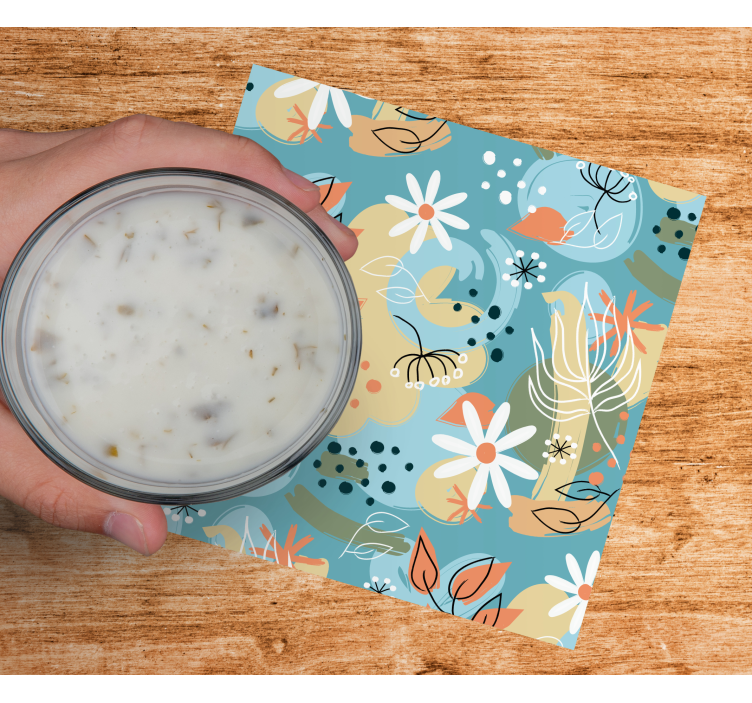 Dessous de verre moderne motif floral - TenStickers