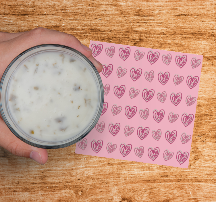 Dessous de verre moderne motifs de cœurs superposés - TenStickers