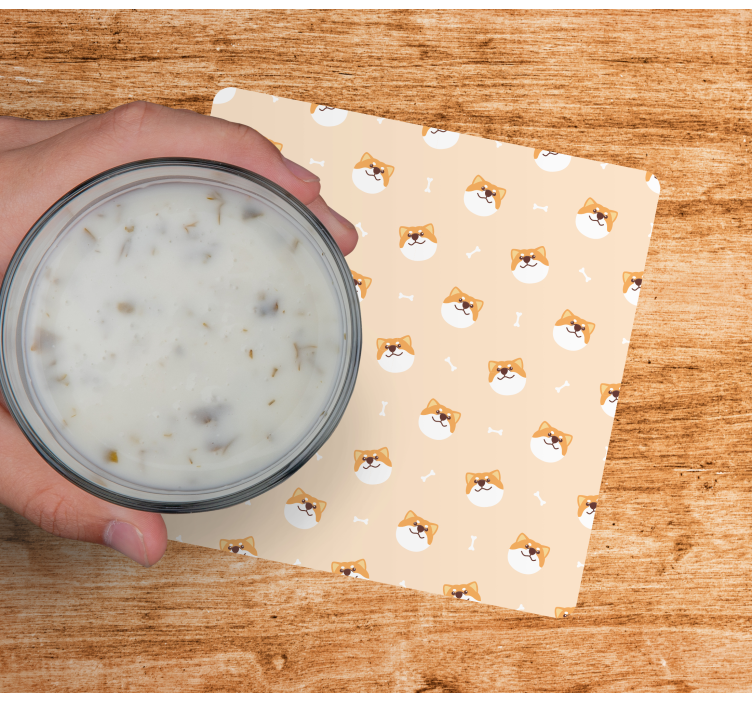 Dessous de verre moderne motifs de visages de chiens joyeux - TenStickers