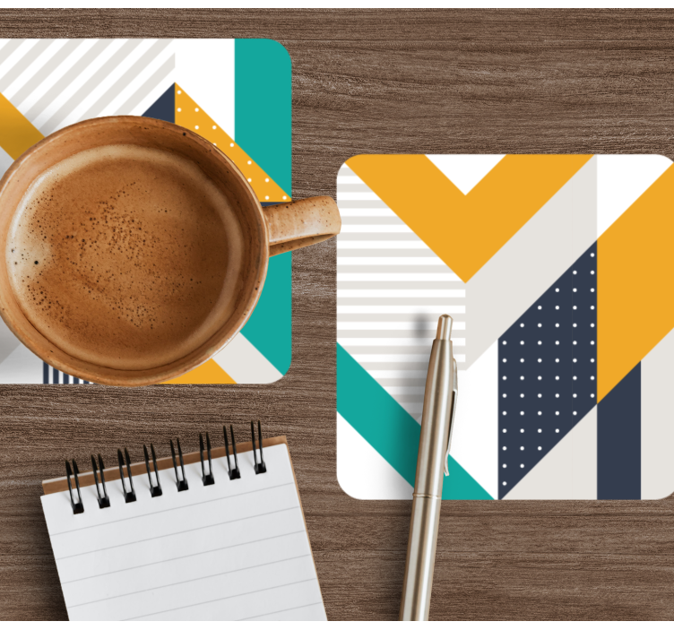 Dessous de verre moderne motifs géométriques colorés - TenStickers