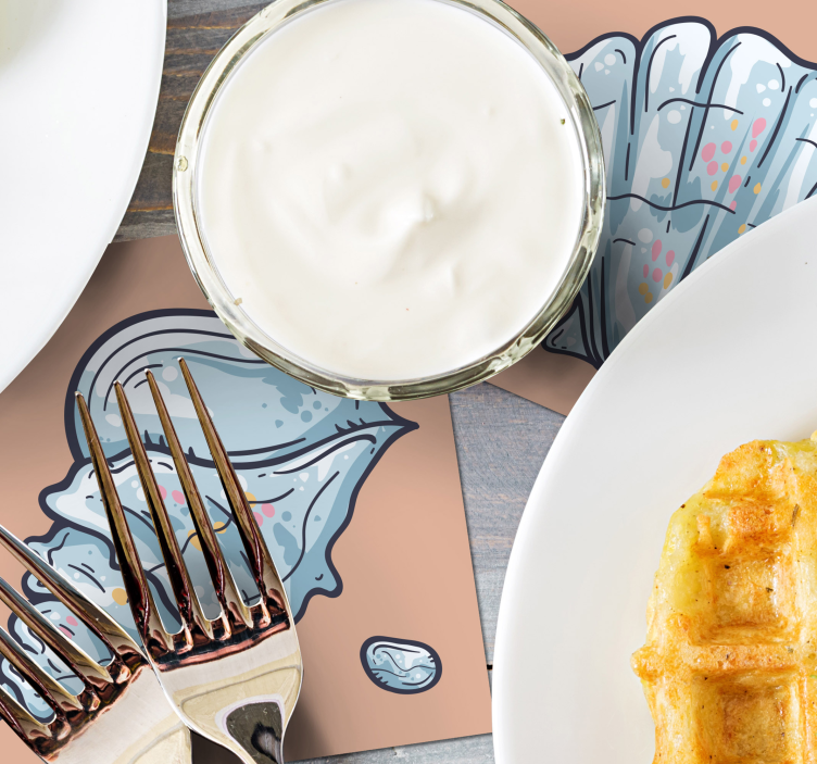 Dessous de verre moderne motifs inspirés des coquillages - TenStickers