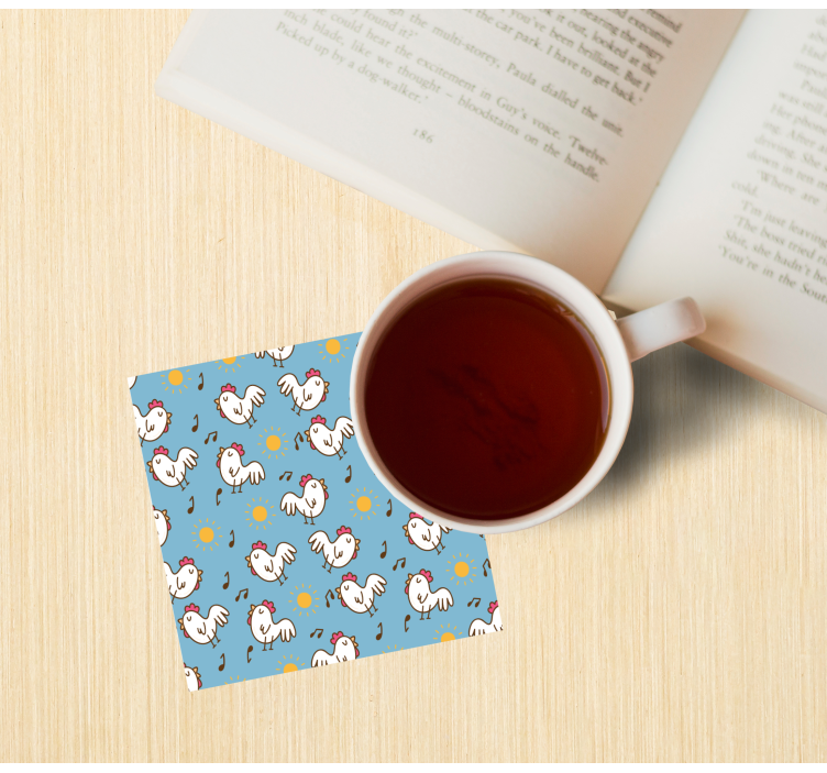 Dessous de verre moderne poules joyeuses et soleil - TenStickers