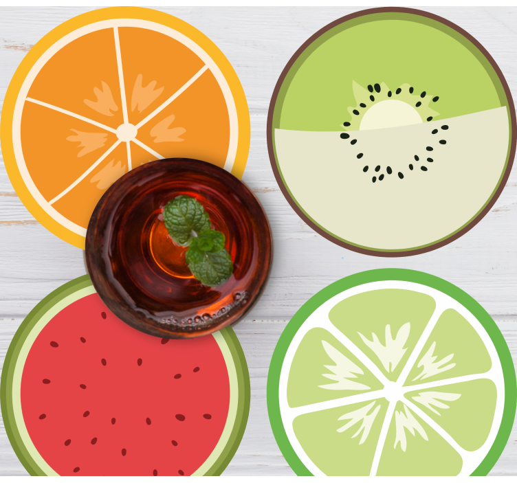 Dessous de verre moderne tranches de fruits citrus - TenStickers