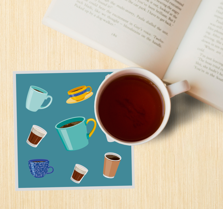 Dessous de verre moderne variété de mugs à café - TenStickers