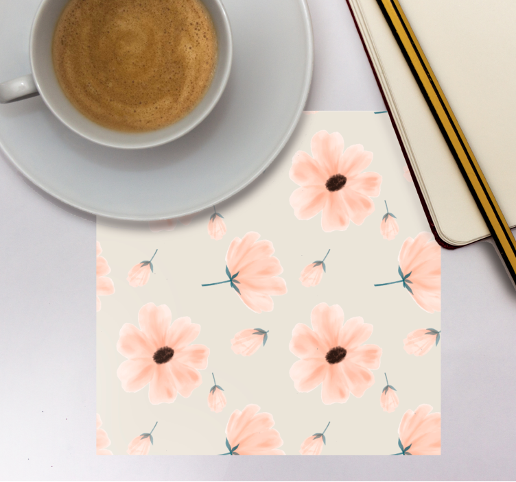 Dessous de verre motif floral avec pétales doux - TenStickers