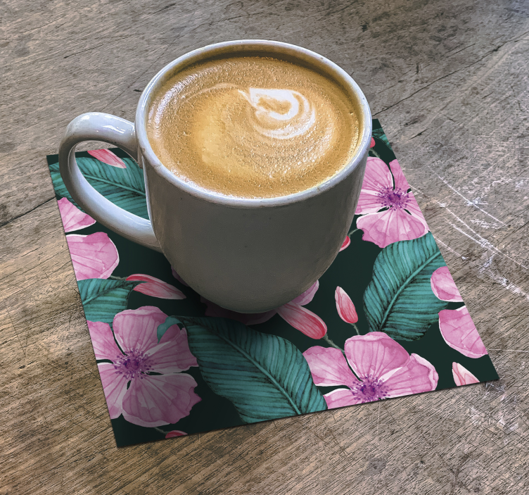 Dessous de verre motif floral et feuillage - TenStickers