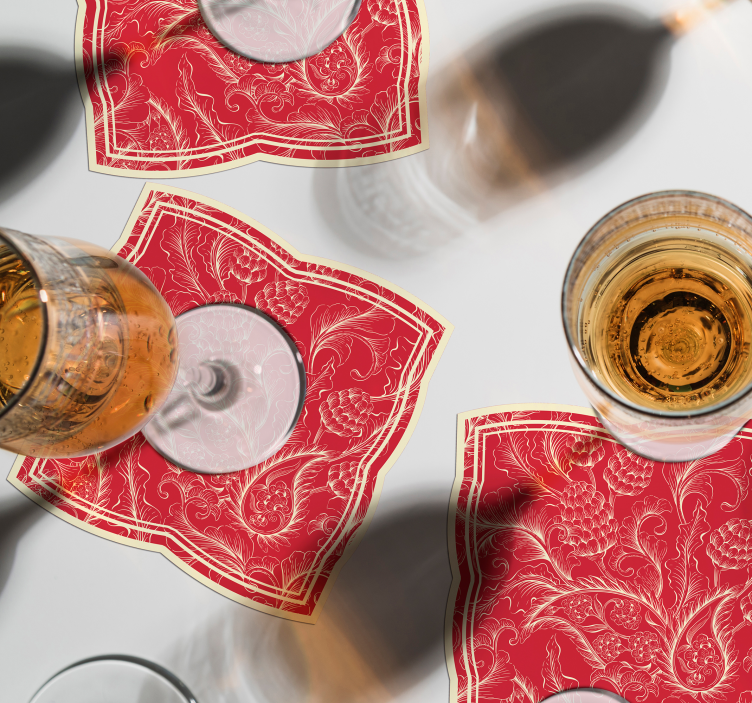 Dessous de verre motif floral orné - TenStickers