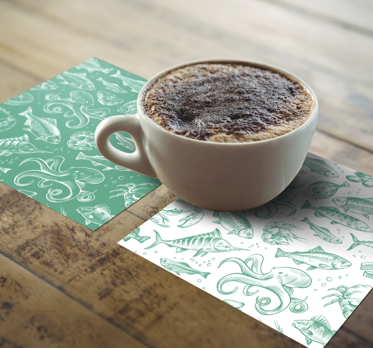 Dessous de verre motif fruits de mer - TenStickers