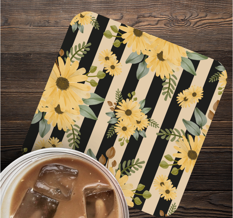 Dessous de verre motif rayé floral - TenStickers