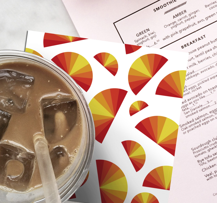 Dessous de verre motifs géométriques en éventail - TenStickers