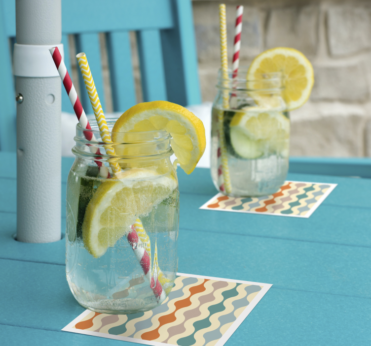 Dessous de verre vintage motif ondulé multicolore - TenStickers