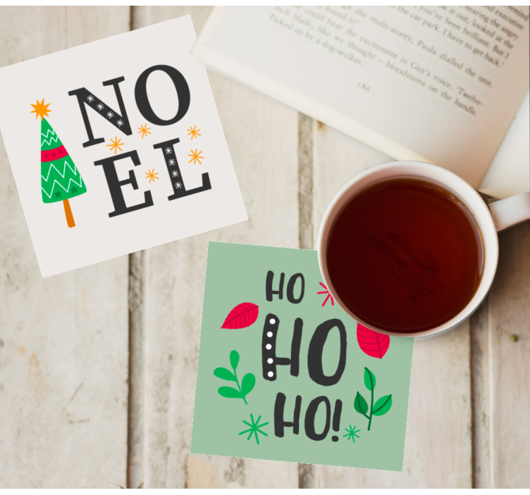 Dessous de verre noël elfa ho ho graphique - TenStickers