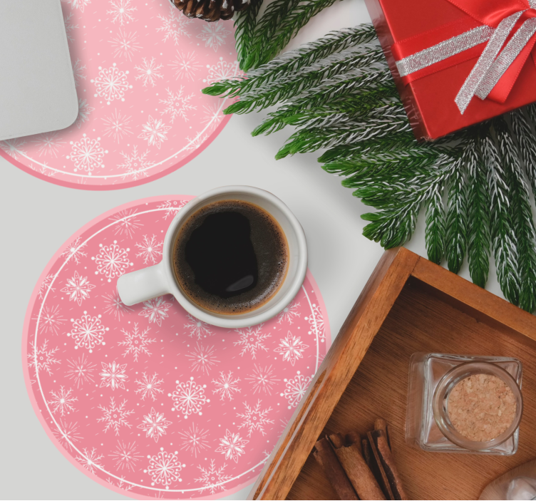Dessous de verre noël ensemble motif flocon - TenStickers