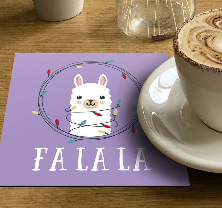 Dessous de verre noël lama fantaisie festive - TenStickers