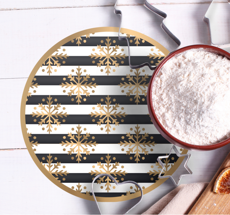 Dessous de verre noël motif flocon rayé - TenStickers