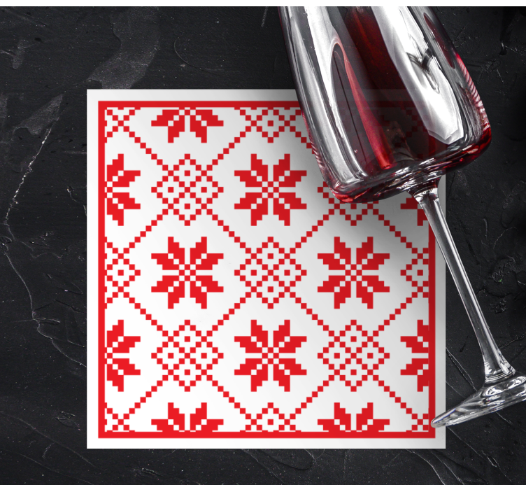 Dessous de verre noël motif floral rouge - TenStickers