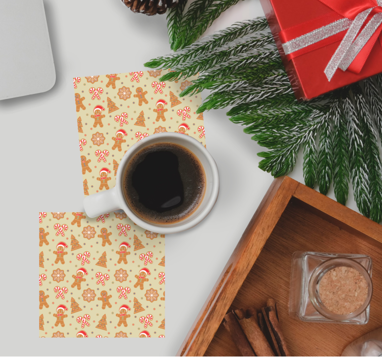 Dessous de verre noël motif pain d'épices festif - TenStickers
