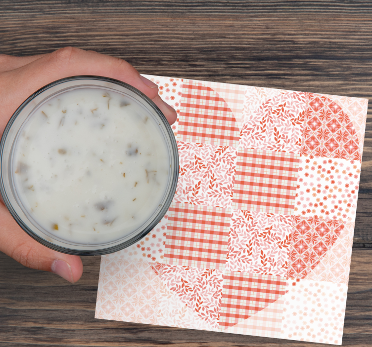 Dessous de verre noël motif patchwork cœur - TenStickers