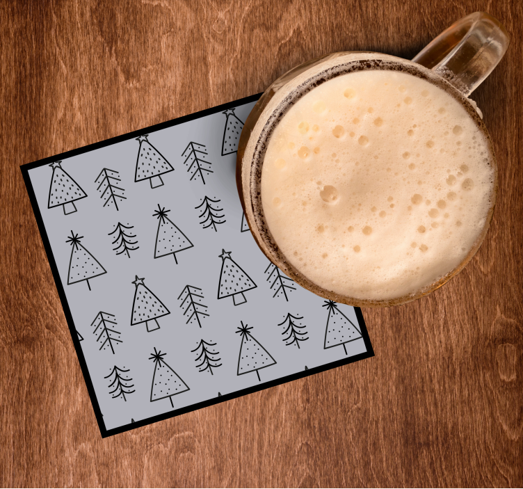 Dessous de verre noël motifs d'arbres stylisés - TenStickers