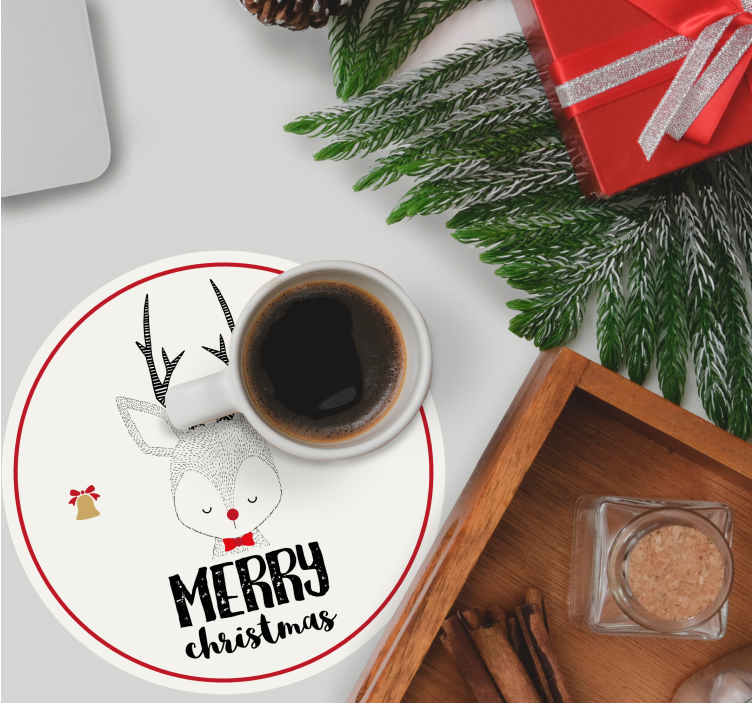 Dessous de verre noël renne avec cloches - TenStickers