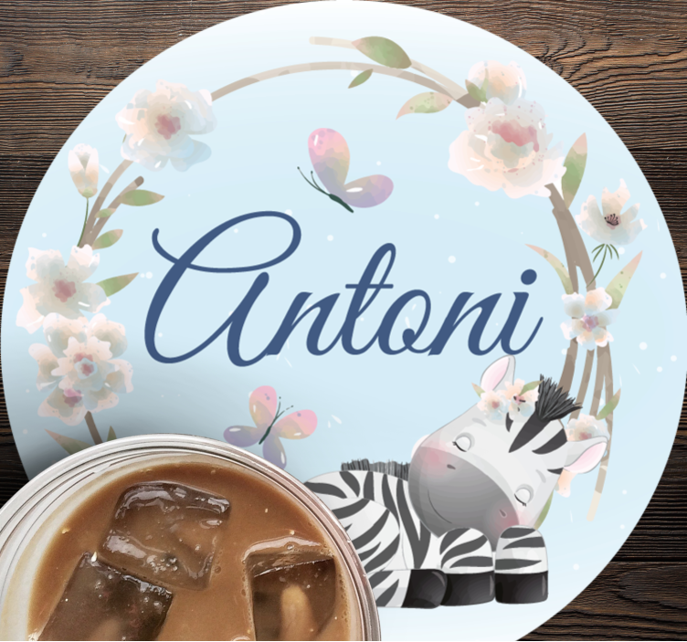 Dessous de verre personnalisable illustration zèbre - TenStickers