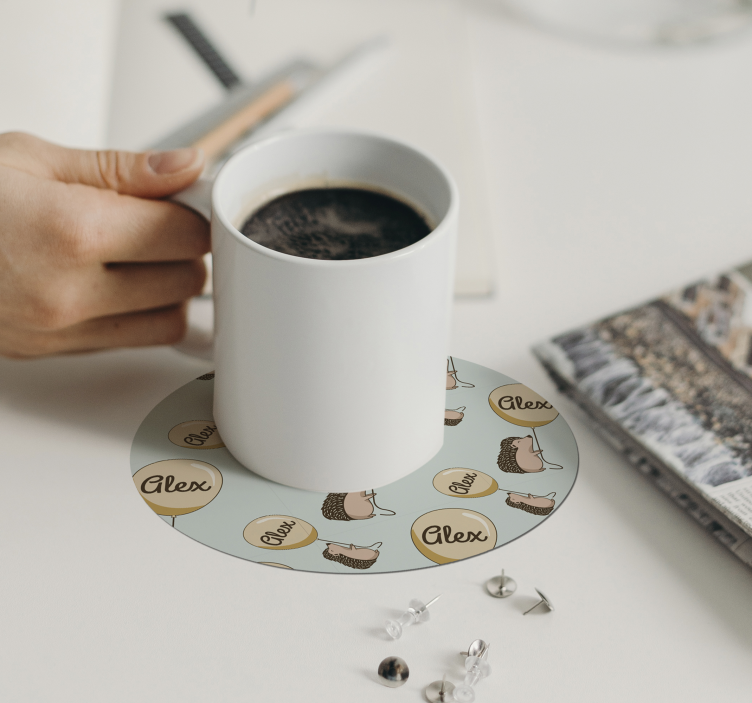 Dessous de verre personnalisable motifs de hérisson ludiques - TenStickers