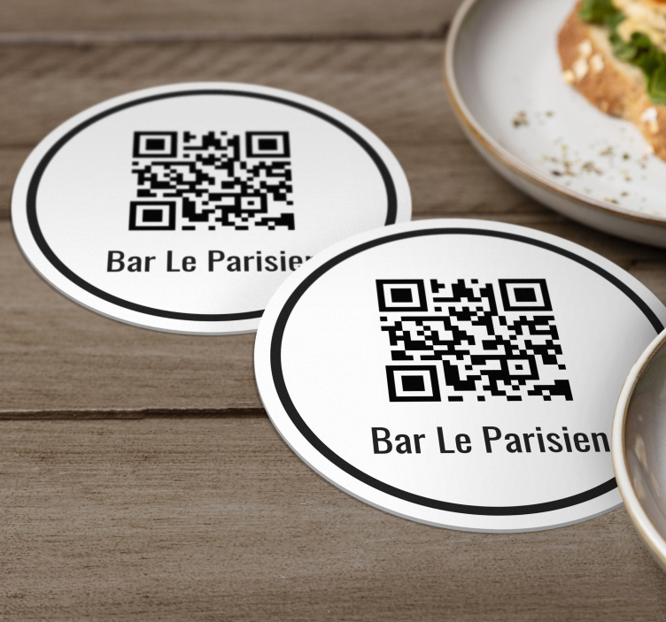 Dessous de verre personnalisé QR code - TenStickers