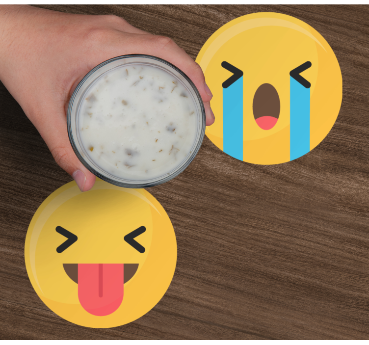 Dessous de verre motif emojis drôles - TenStickers