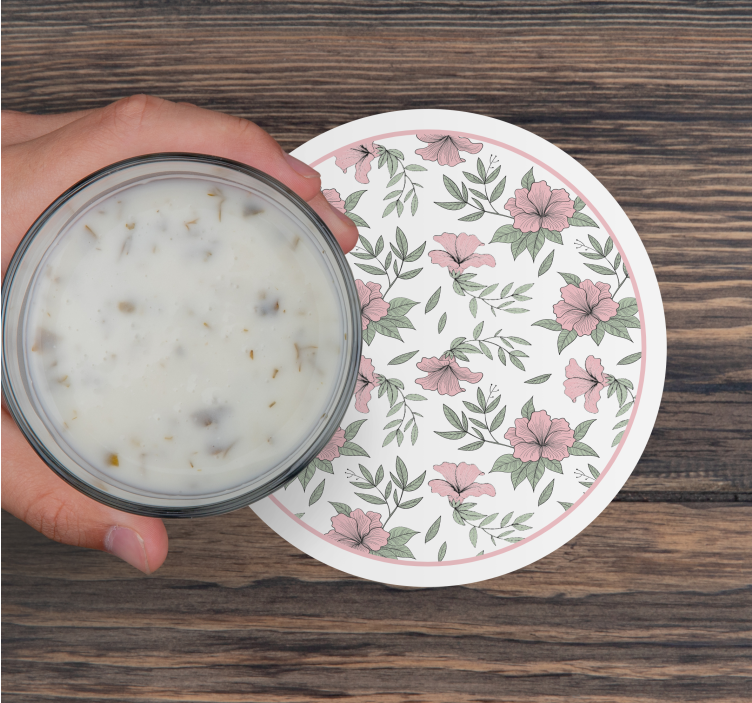 Dessous de verre rond à motif floral - TenStickers