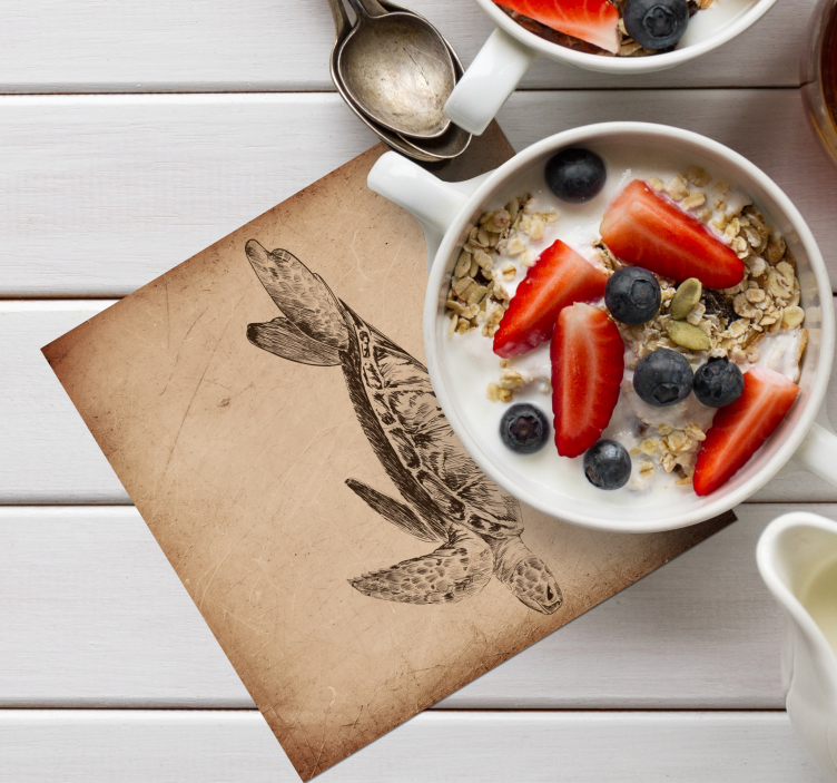 Sous-verre tortue vintage - TenStickers