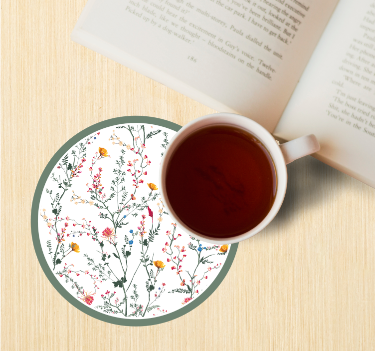 Dessous de verre fines fleurs minimalistes - TenStickers